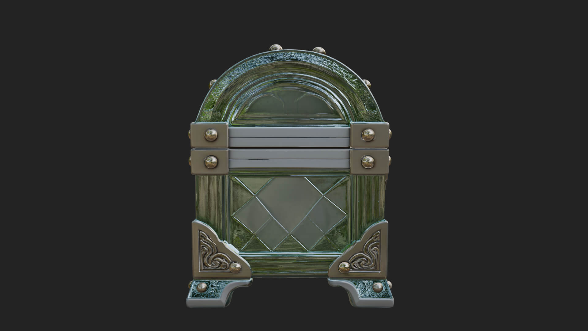 Gem Faceted Treasure Chest Model Design 4 3D Print Model 3D Model