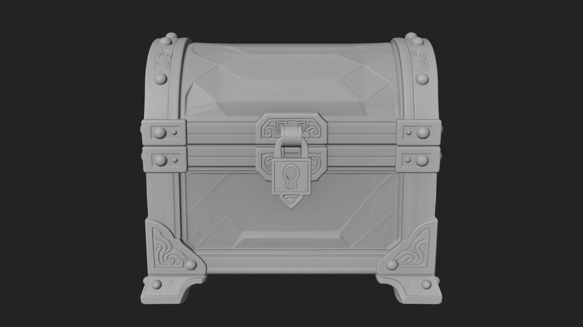 Gem Faceted Treasure Chest Model Design 4 3D Print Model 3D Model