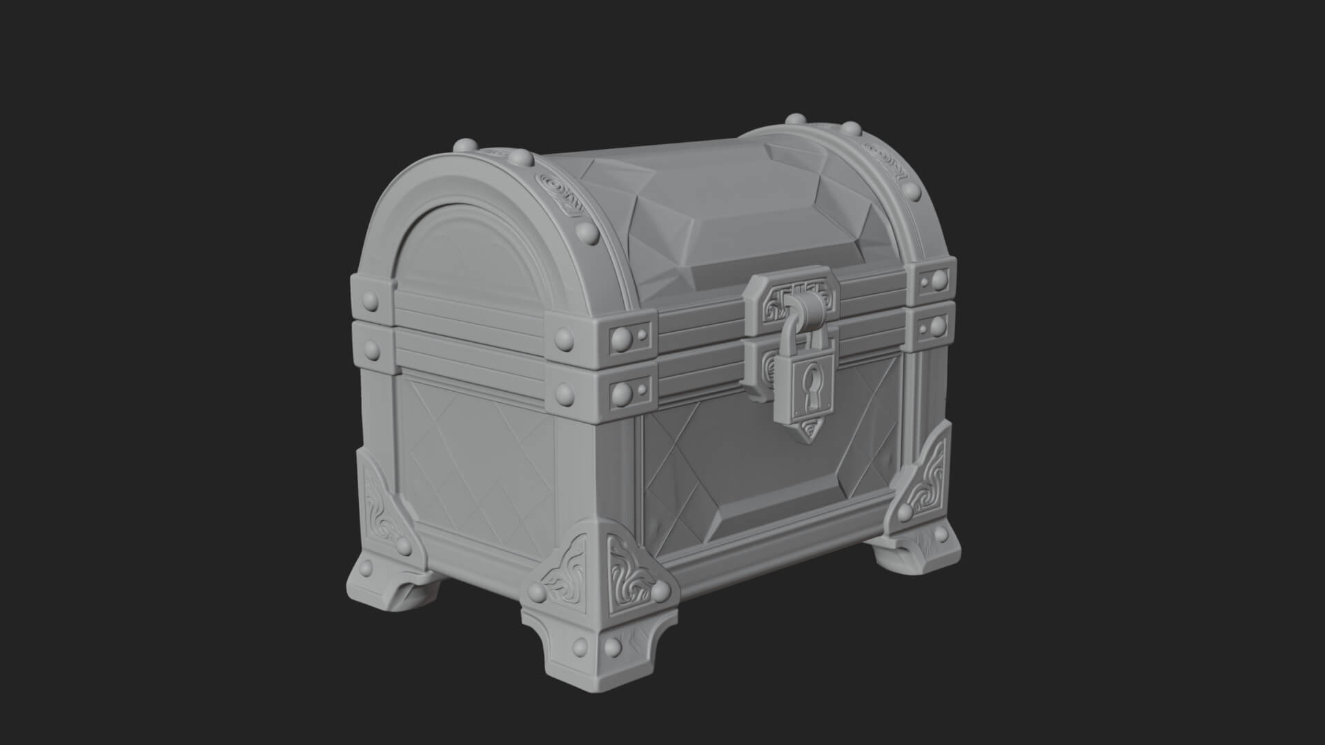 Gem Faceted Treasure Chest Model Design 4 3D Print Model 3D Model
