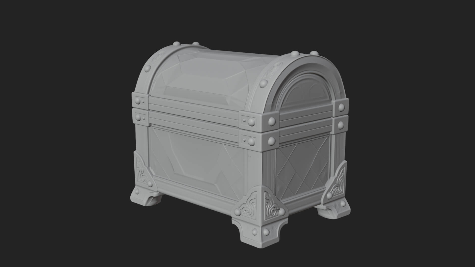 Gem Faceted Treasure Chest Model Design 4 3D Print Model 3D Model