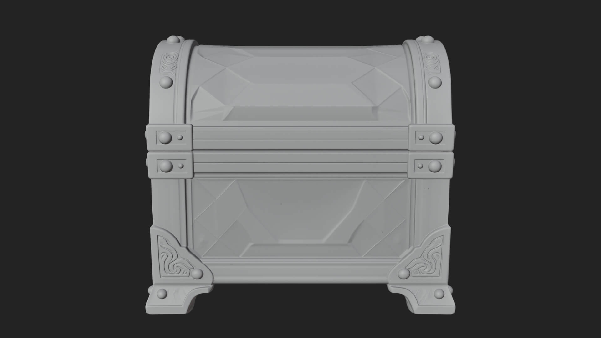 Gem Faceted Treasure Chest Model Design 4 3D Print Model 3D Model