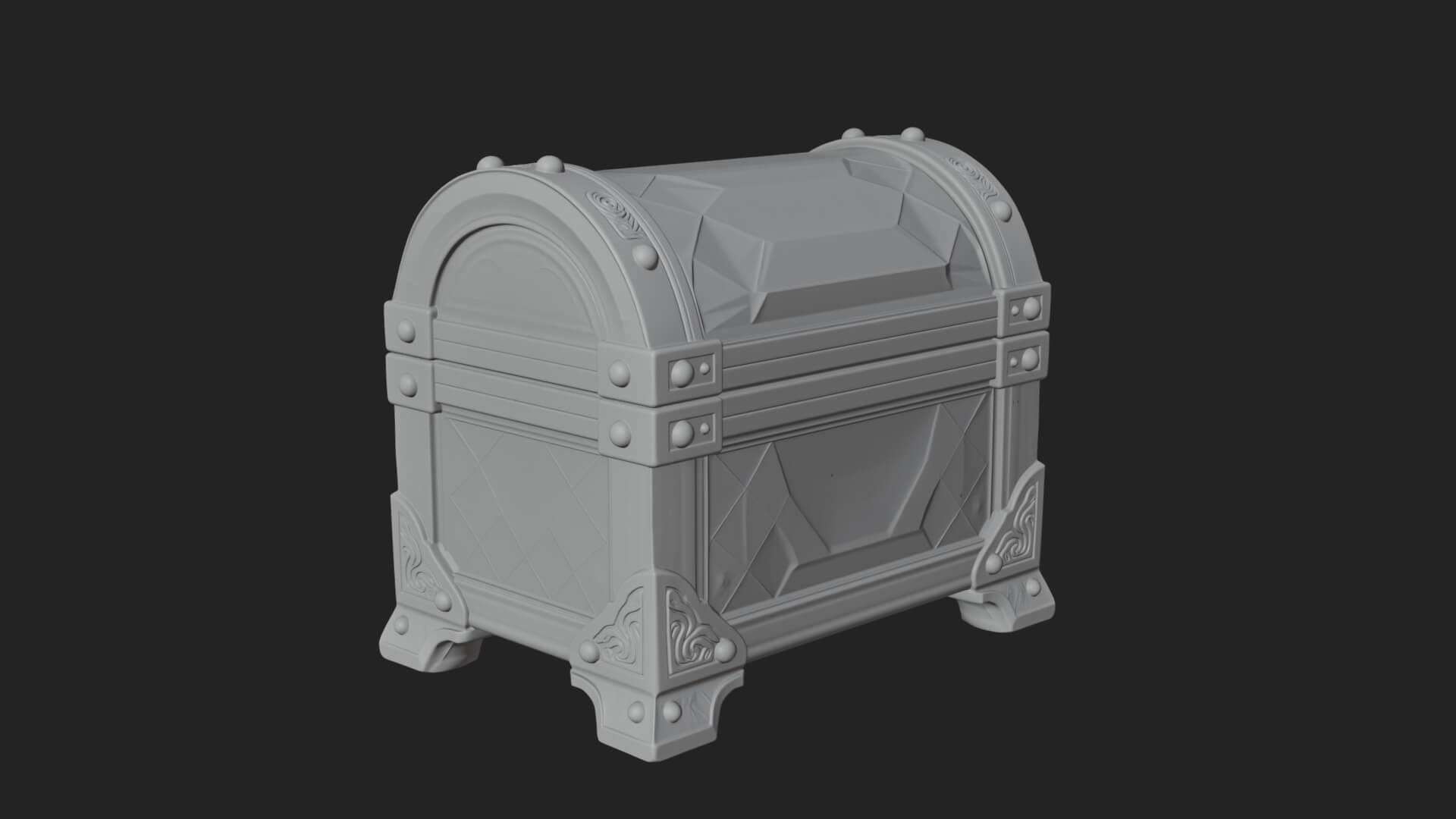 Gem Faceted Treasure Chest Model Design 4 3D Print Model 3D Model