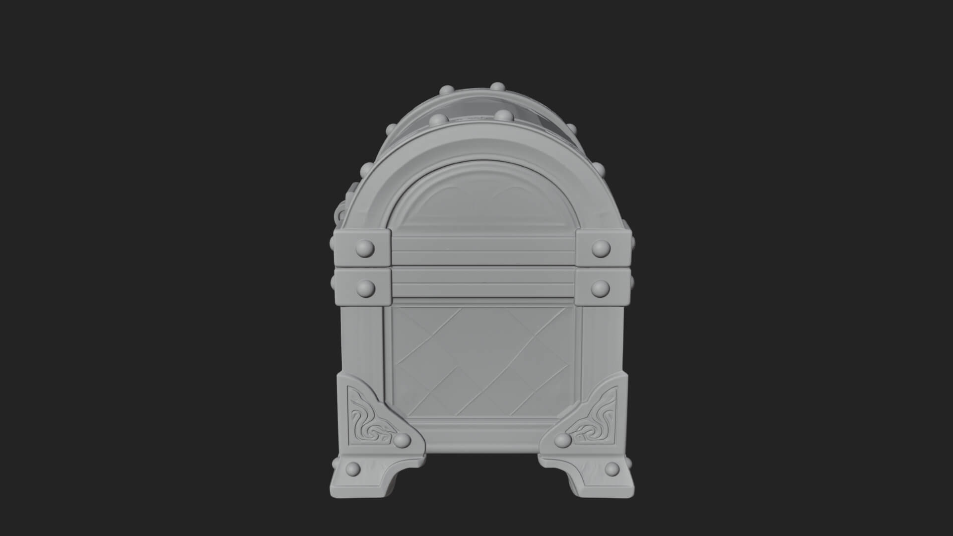 Gem Faceted Treasure Chest Model Design 4 3D Print Model 3D Model