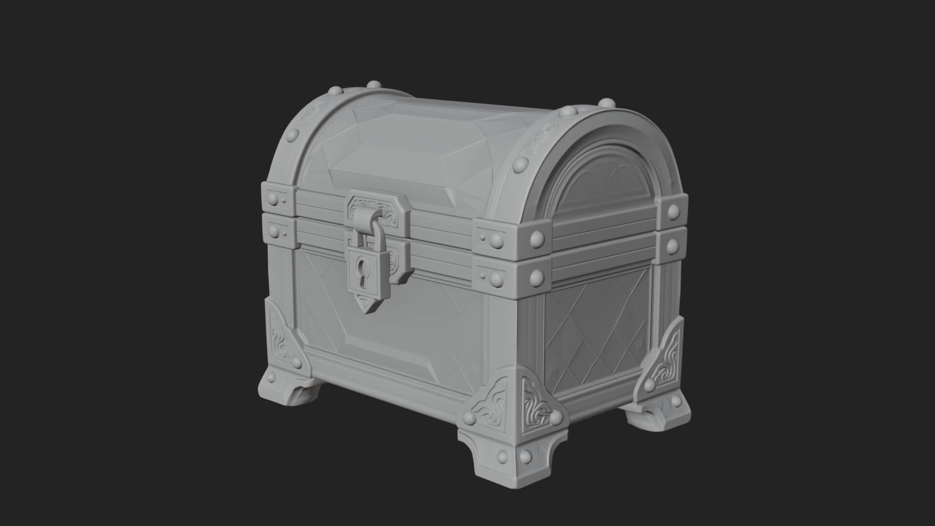 Gem Faceted Treasure Chest Model Design 4 3D Print Model 3D Model