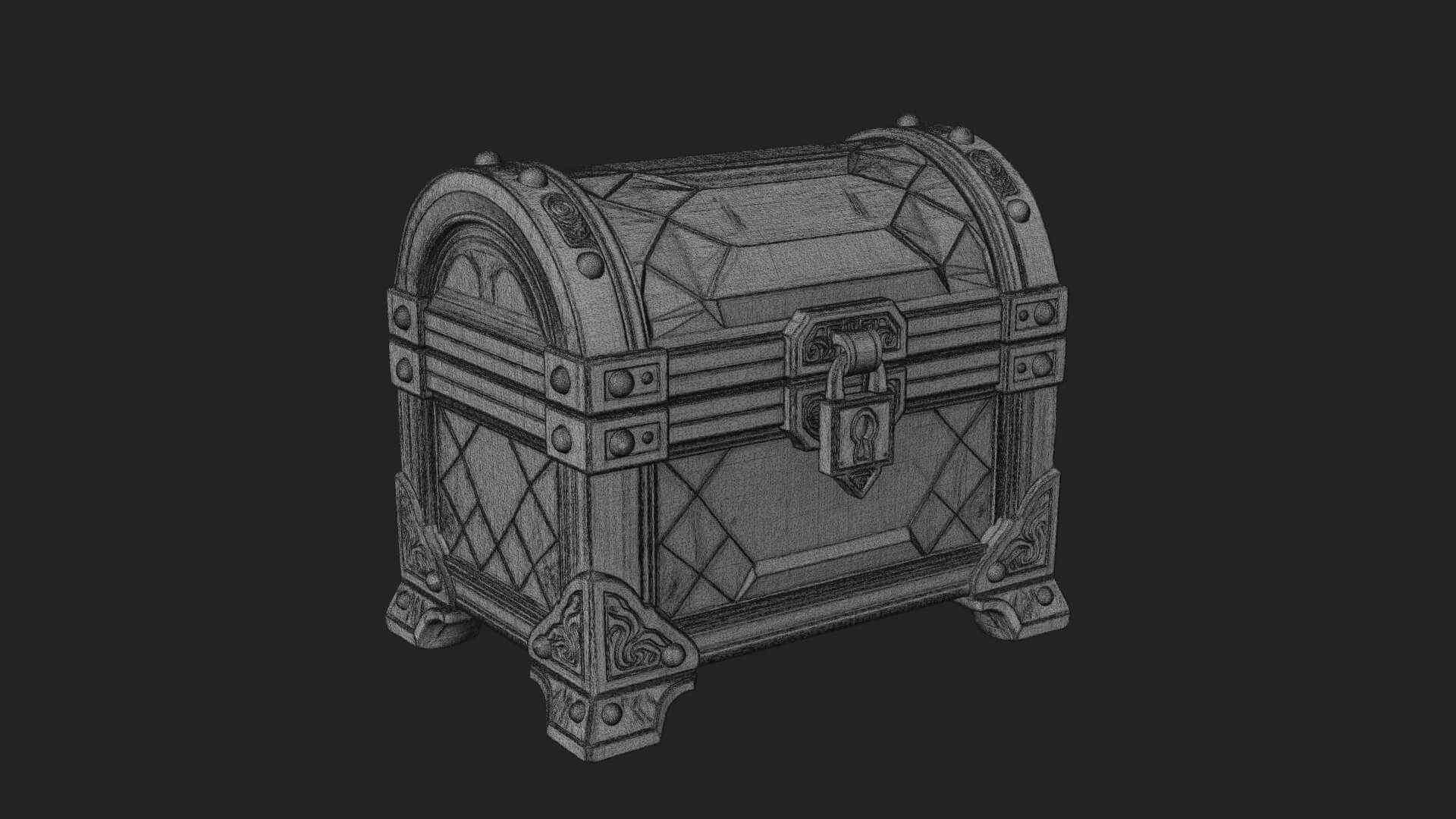 Gem Faceted Treasure Chest Model Design 4 3D Print Model 3D Model