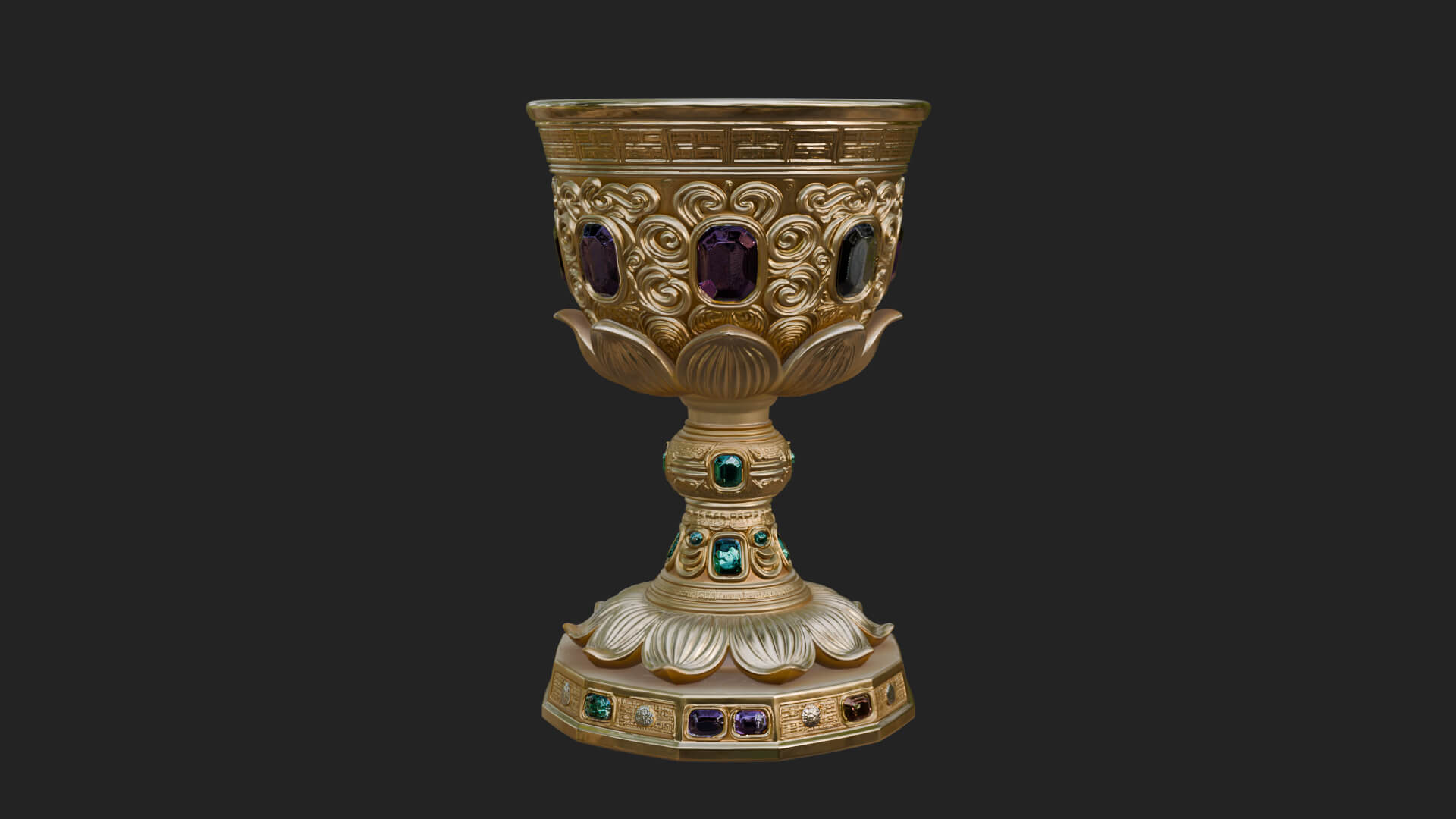 Gem Set Altar Chalice Model Design 1 3D Print Model 3D Model