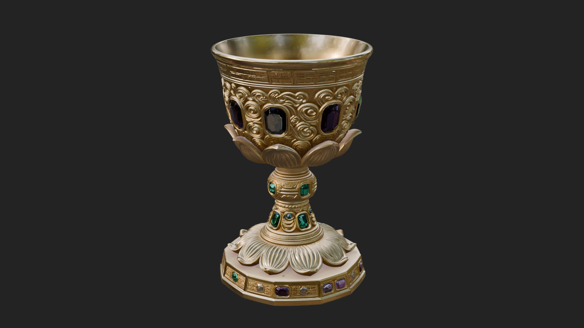 Gem Set Altar Chalice Model Design 1 3D Print Model 3D Model