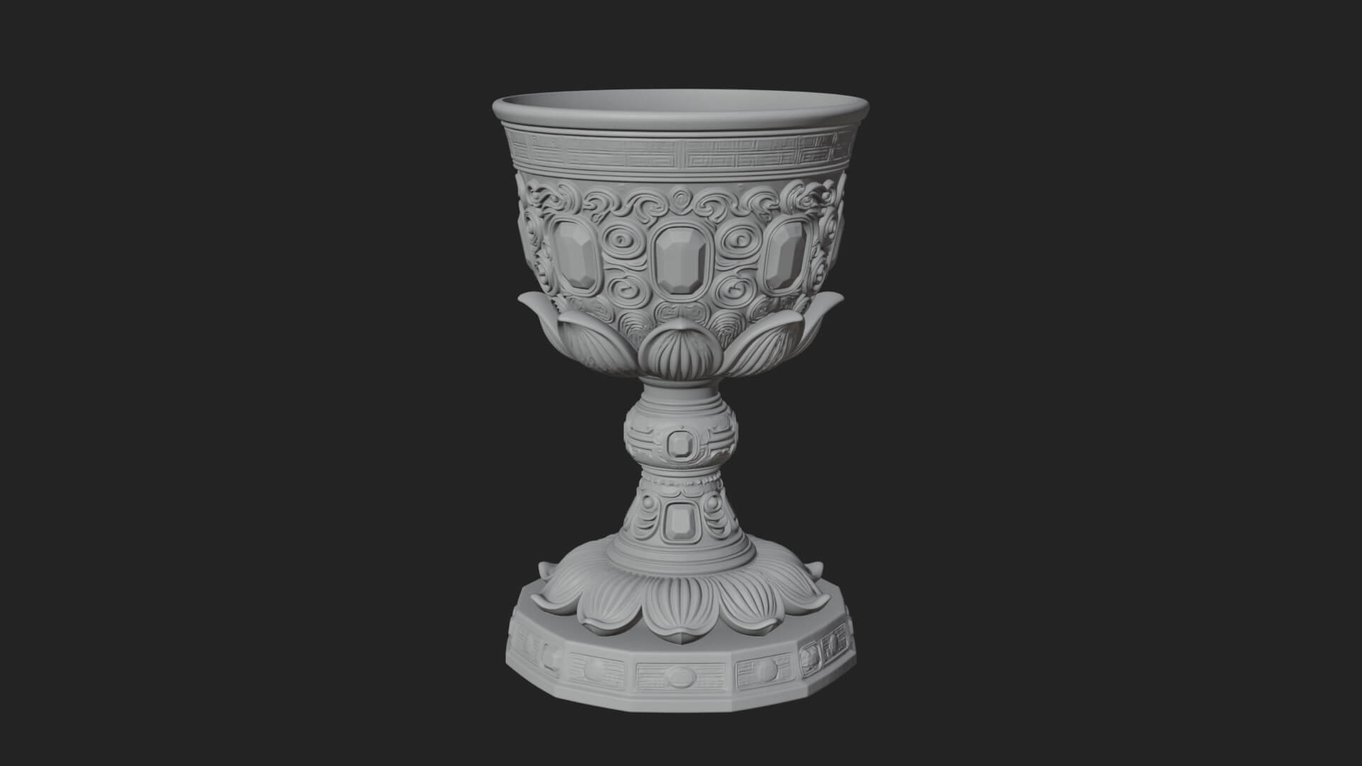 Gem Set Altar Chalice Model Design 1 3D Print Model 3D Model