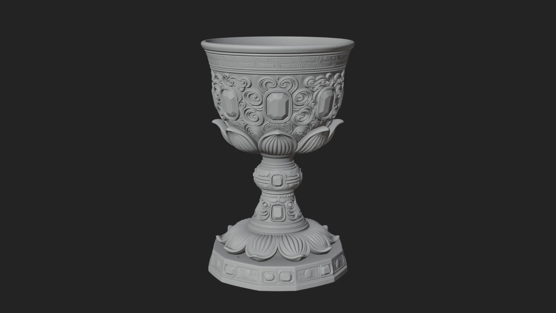 Gem Set Altar Chalice Model Design 1 3D Print Model 3D Model