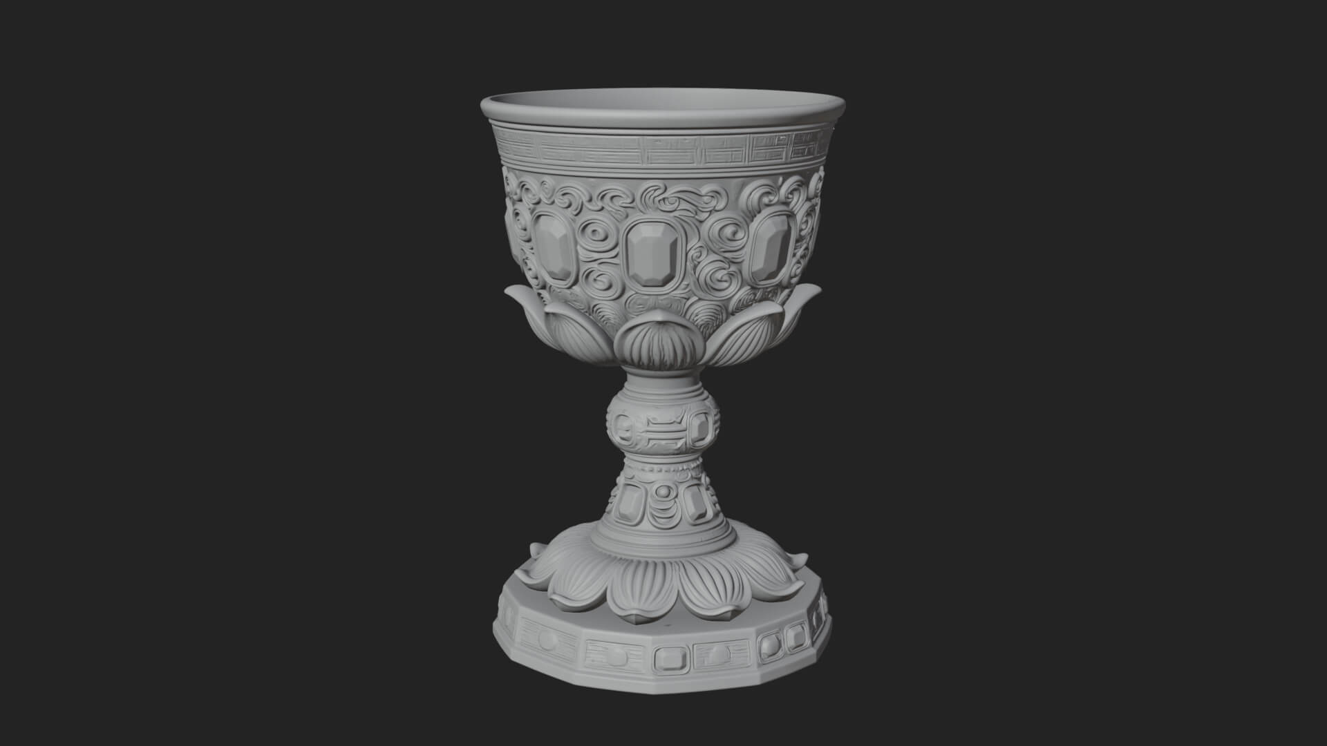 Gem Set Altar Chalice Model Design 1 3D Print Model 3D Model