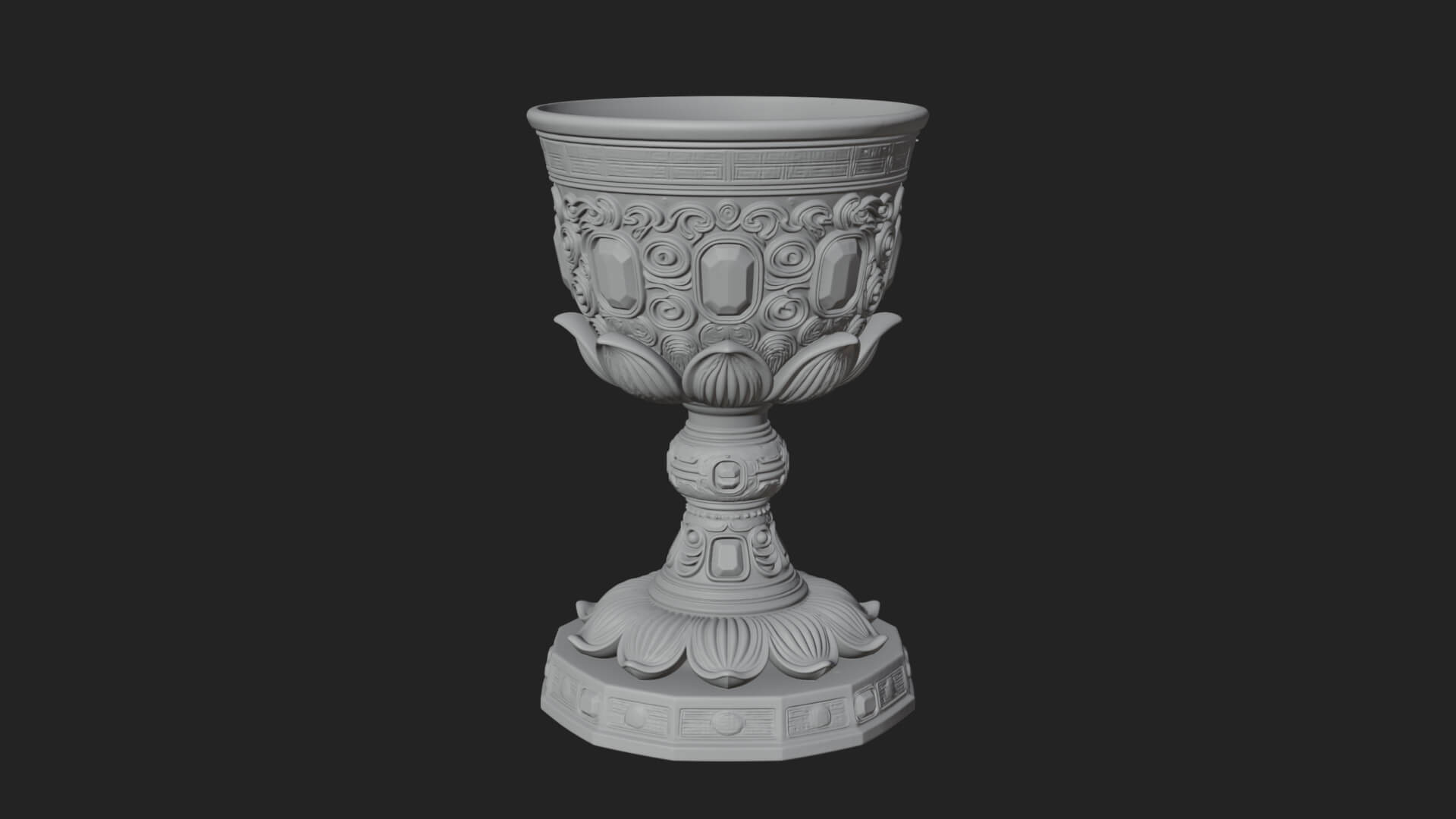 Gem Set Altar Chalice Model Design 1 3D Print Model 3D Model