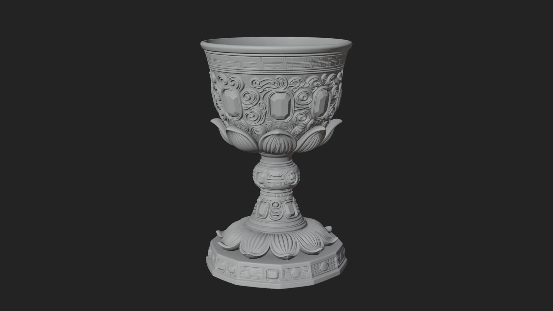 Gem Set Altar Chalice Model Design 1 3D Print Model 3D Model