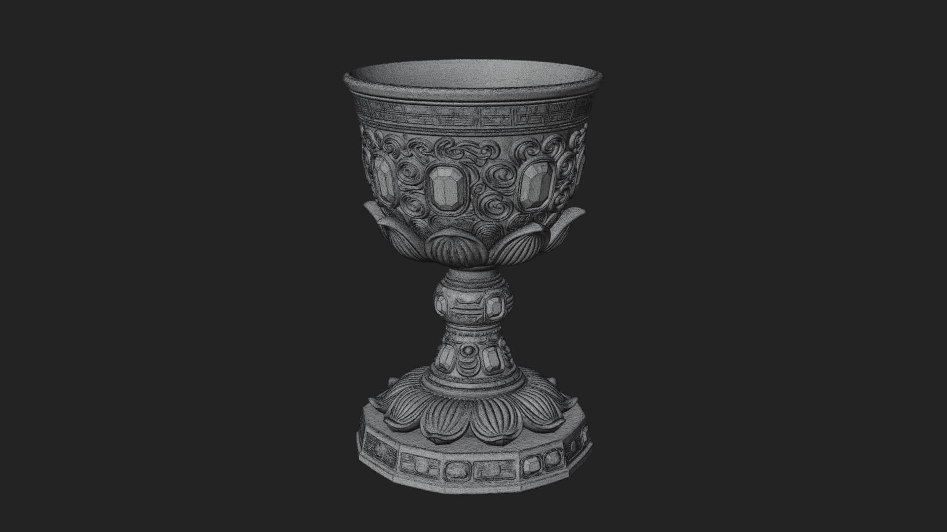 Gem Set Altar Chalice Model Design 1 3D Print Model 3D Model