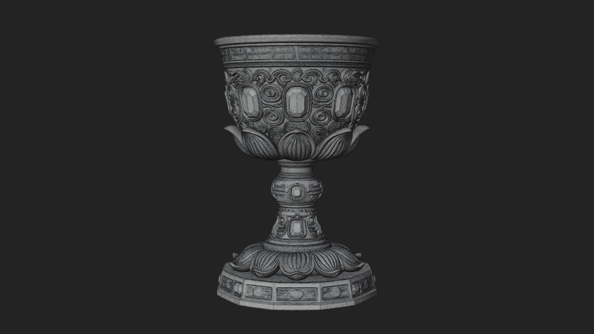Gem Set Altar Chalice Model Design 1 3D Print Model 3D Model