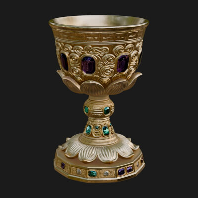 Gem Set Altar Chalice Model Design 1 3D Print Model