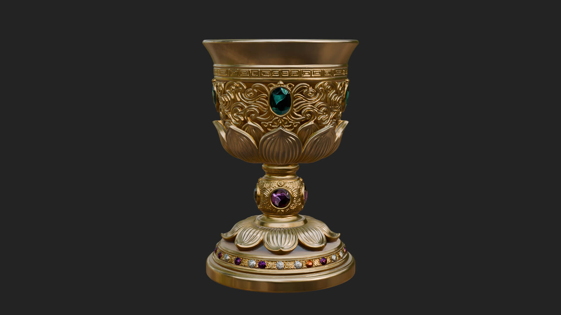Gem Set Altar Chalice Model Design 2 3D Print Model 3D Model