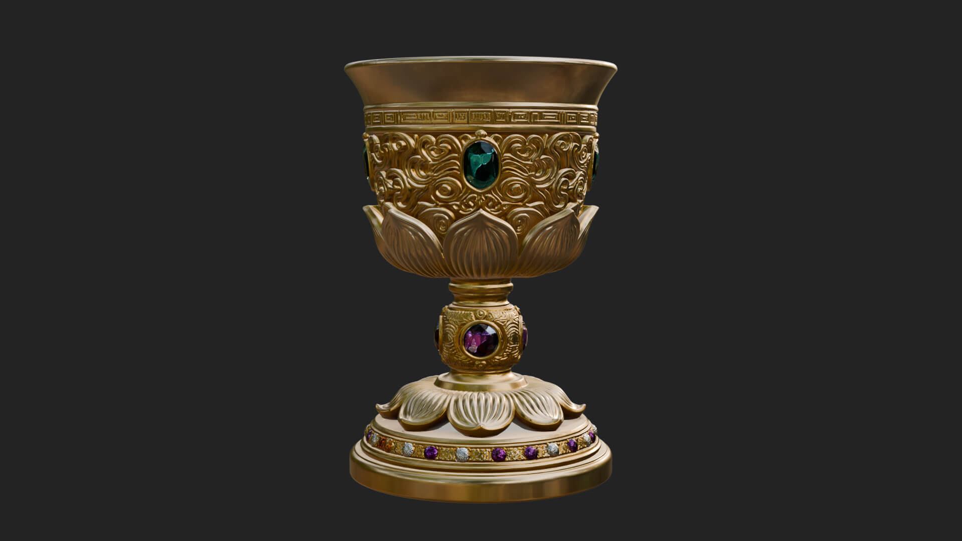 Gem Set Altar Chalice Model Design 2 3D Print Model 3D Model