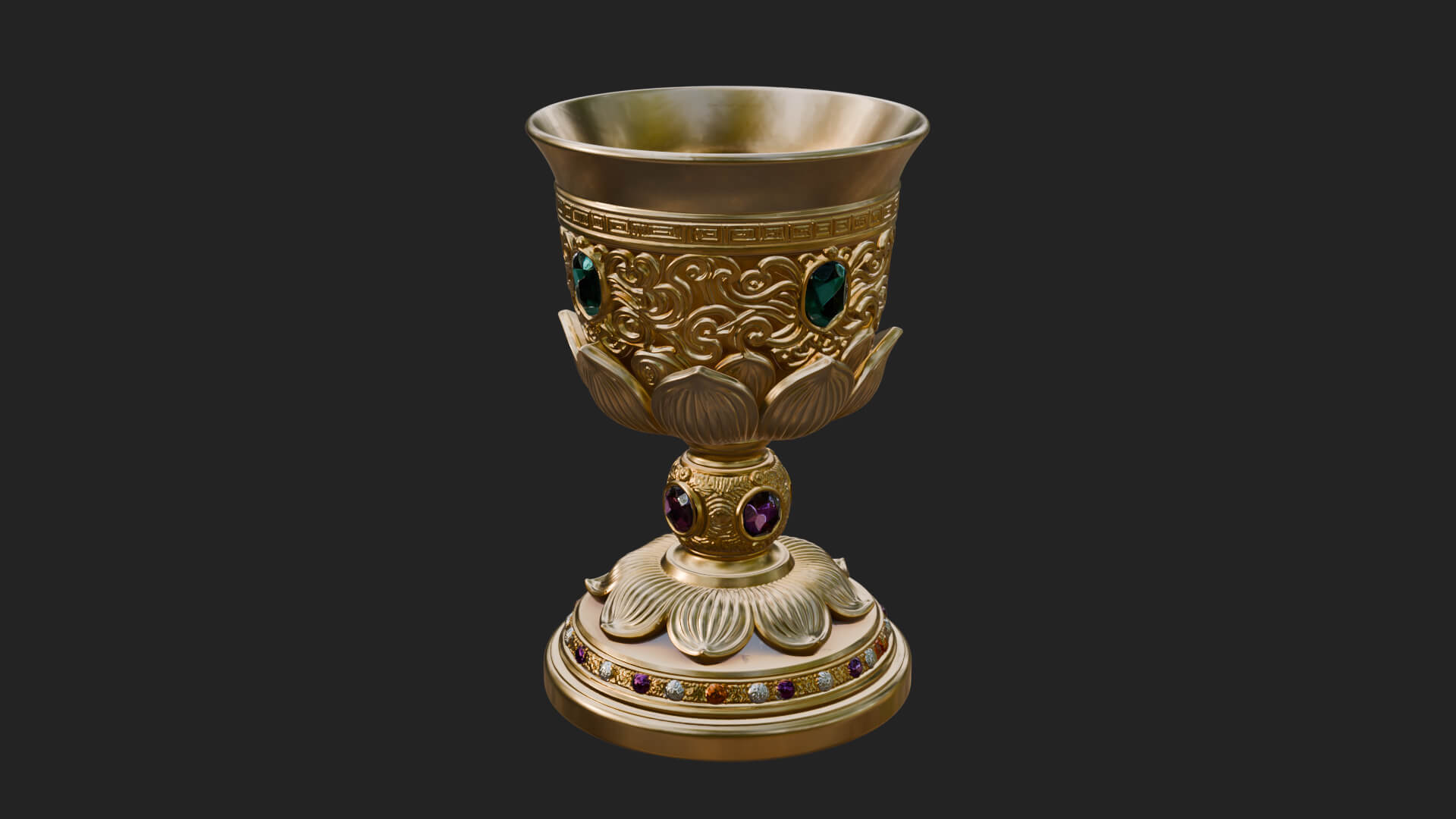 Gem Set Altar Chalice Model Design 2 3D Print Model 3D Model