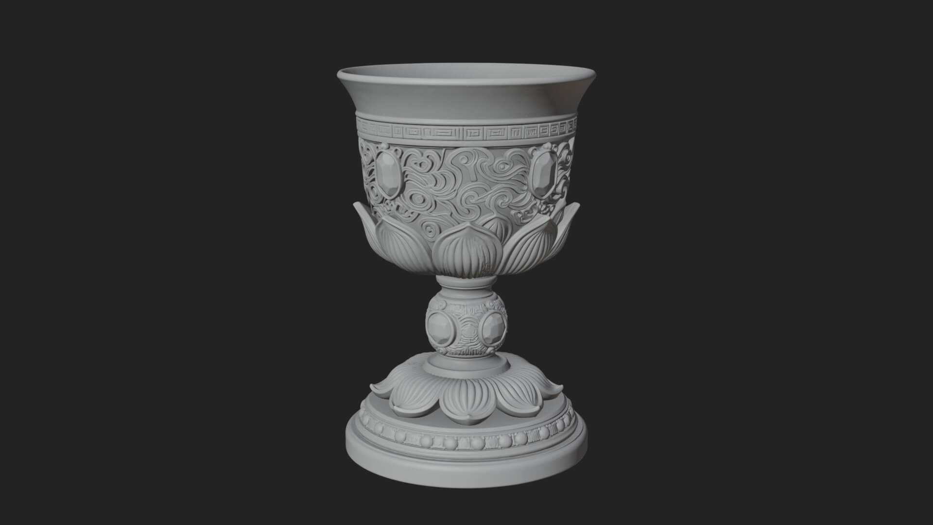 Gem Set Altar Chalice Model Design 2 3D Print Model 3D Model