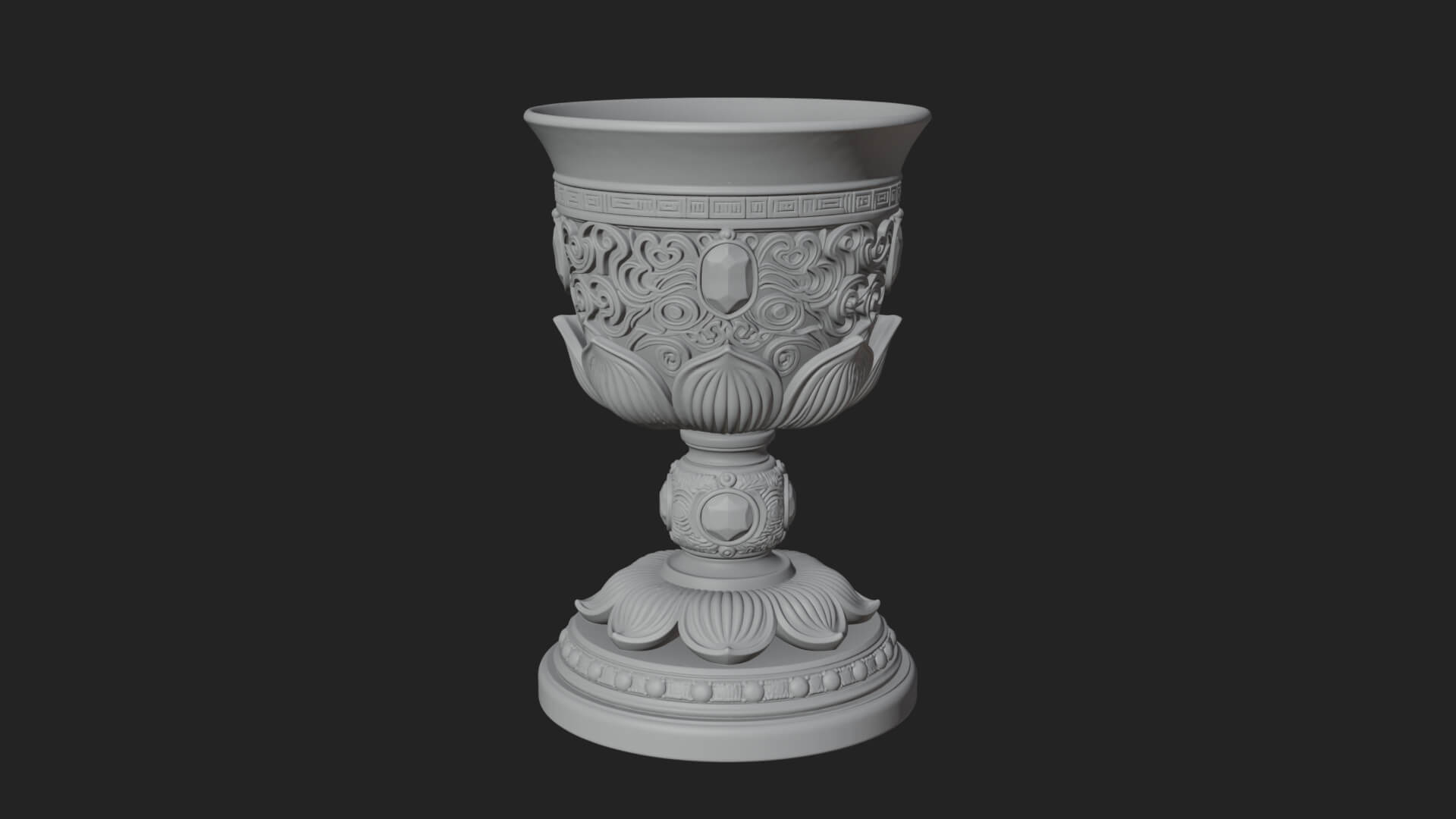 Gem Set Altar Chalice Model Design 2 3D Print Model 3D Model