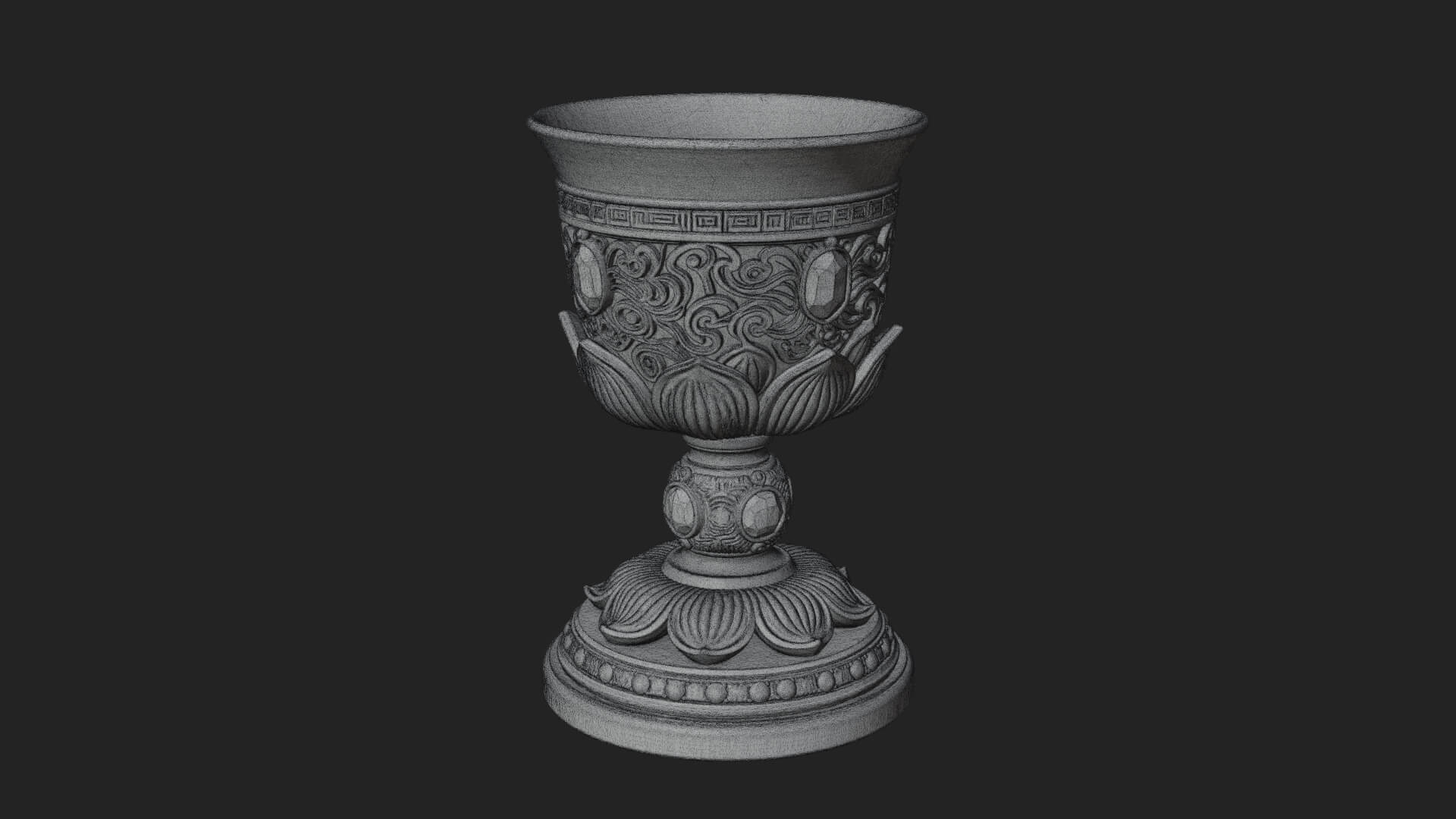 Gem Set Altar Chalice Model Design 2 3D Print Model 3D Model