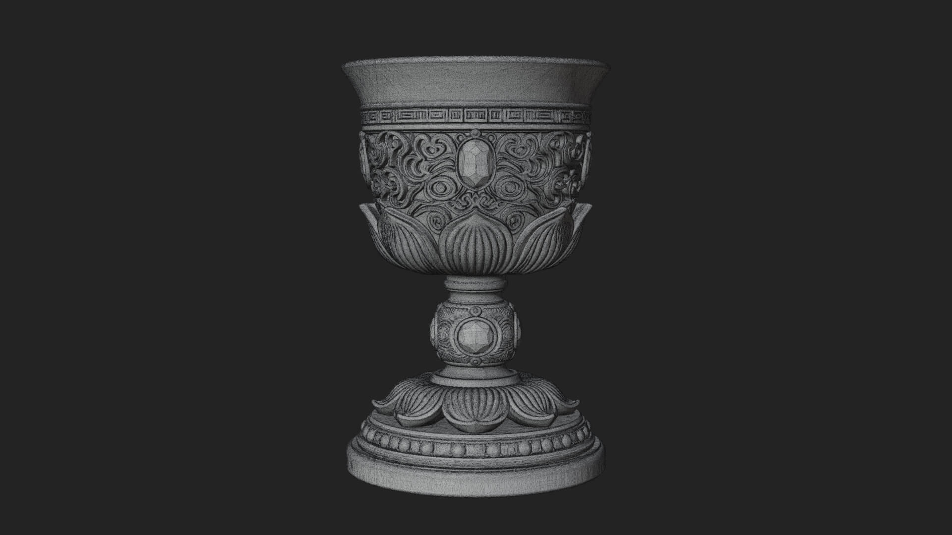 Gem Set Altar Chalice Model Design 2 3D Print Model 3D Model