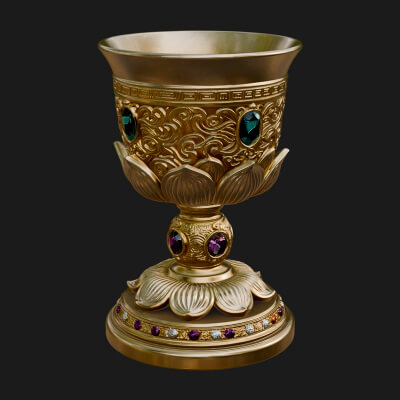 Gem Set Altar Chalice Model Design 2 3D Print Model