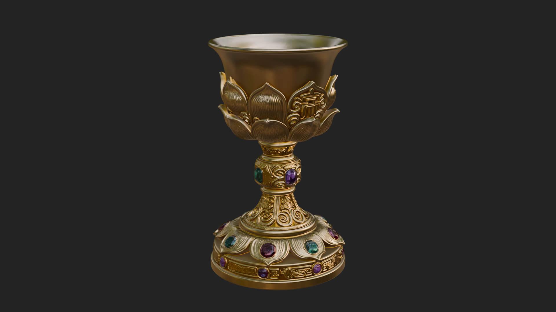 Gem Set Altar Chalice Model Design 3 3D Print Model 3D Model