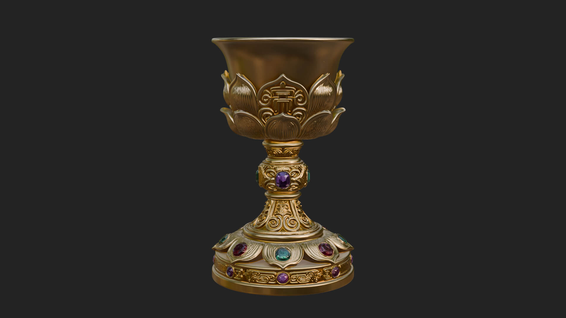 Gem Set Altar Chalice Model Design 3 3D Print Model 3D Model