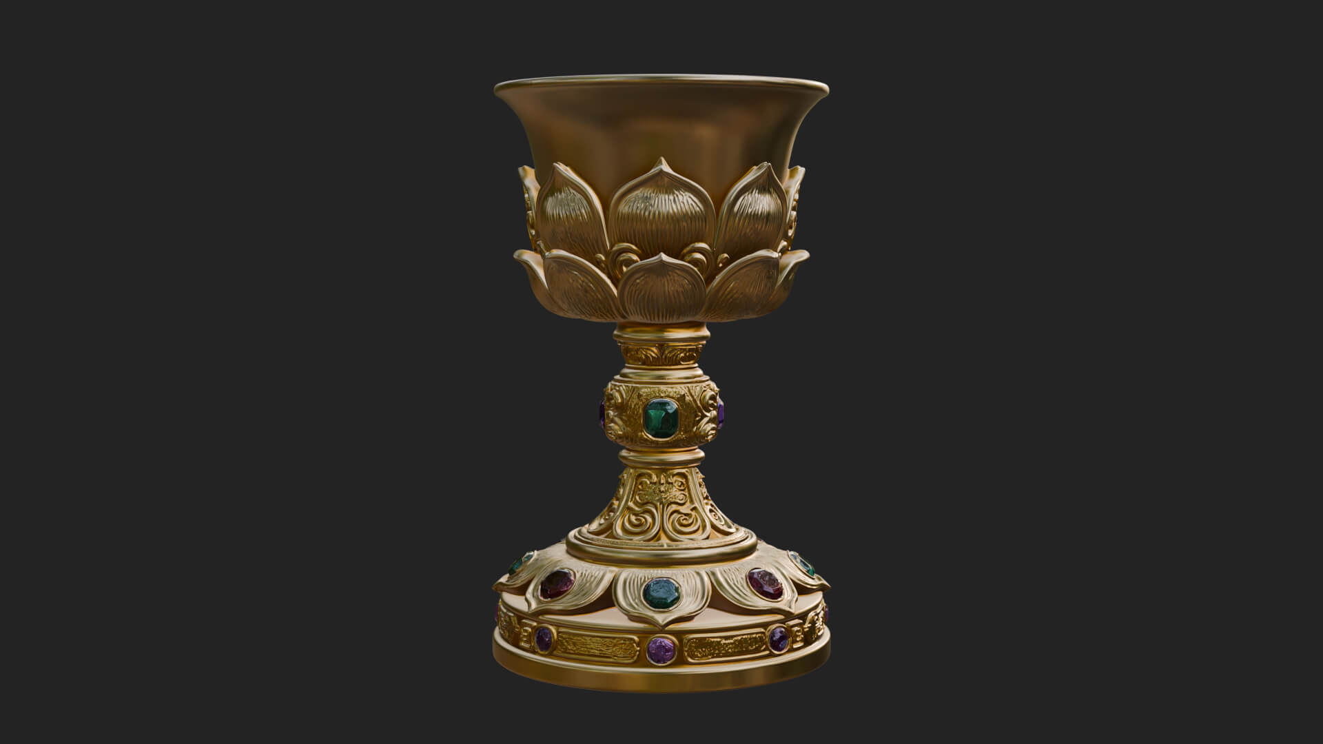 Gem Set Altar Chalice Model Design 3 3D Print Model 3D Model