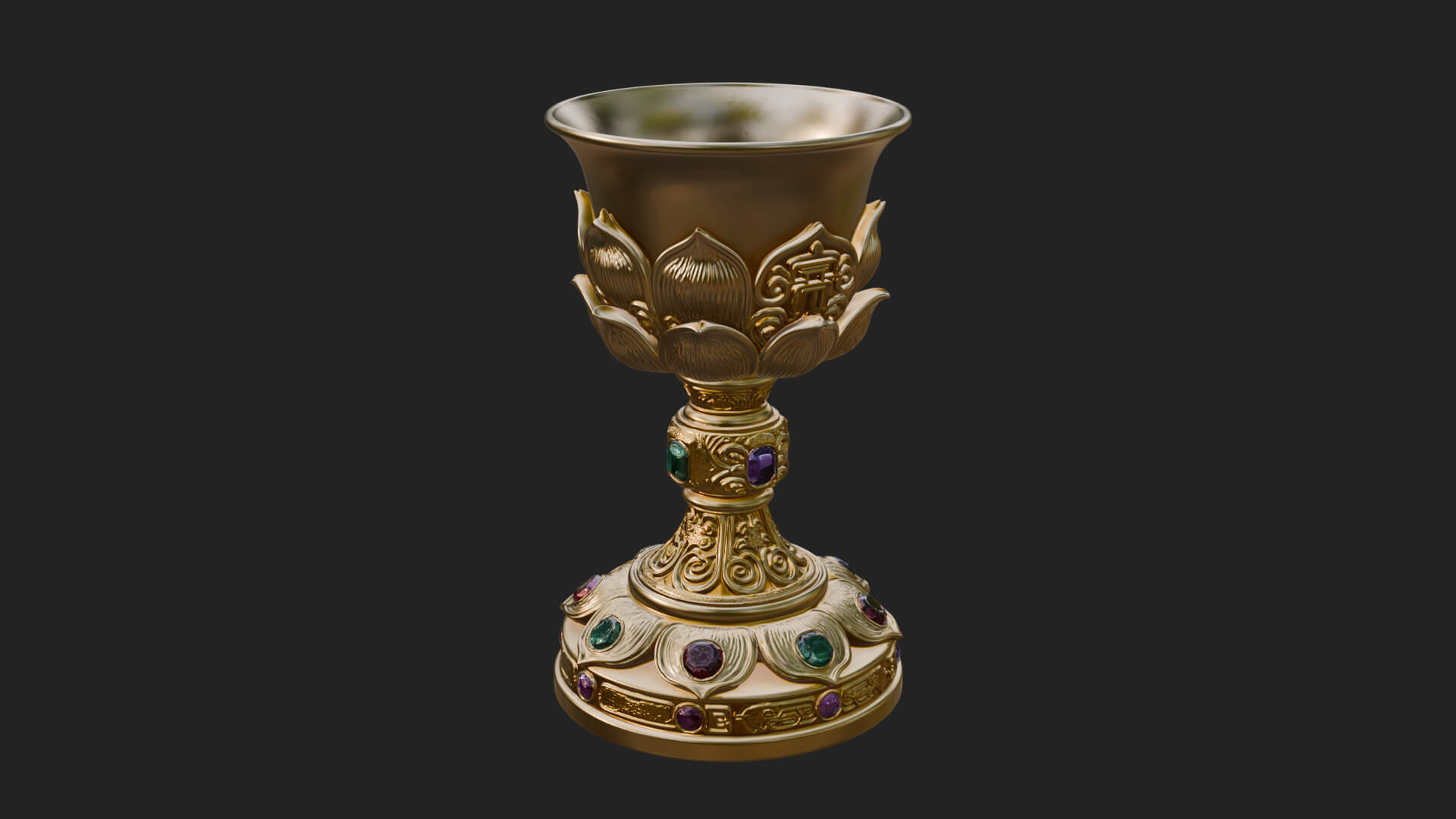 Gem Set Altar Chalice Model Design 3 3D Print Model 3D Model