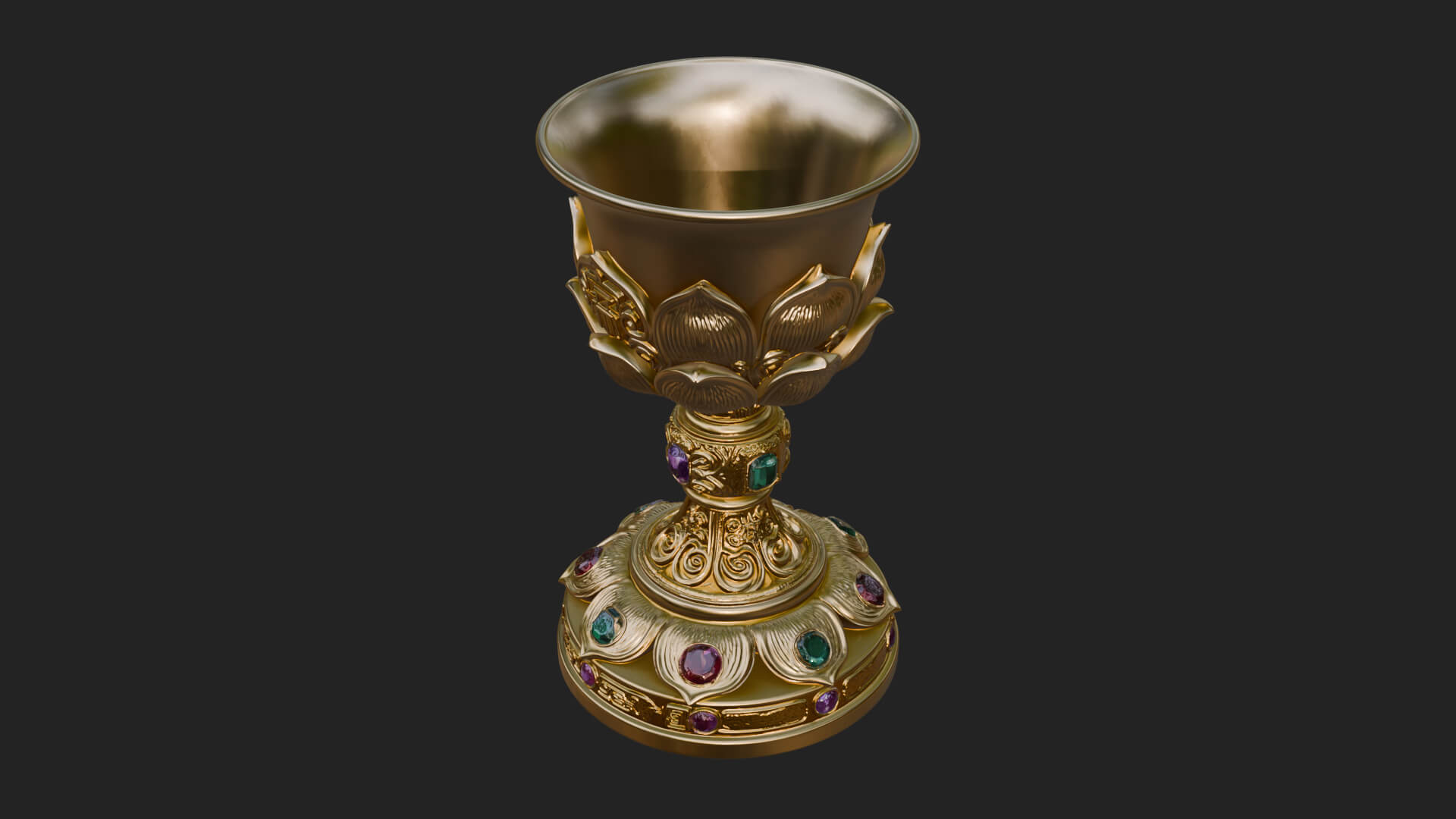 Gem Set Altar Chalice Model Design 3 3D Print Model 3D Model