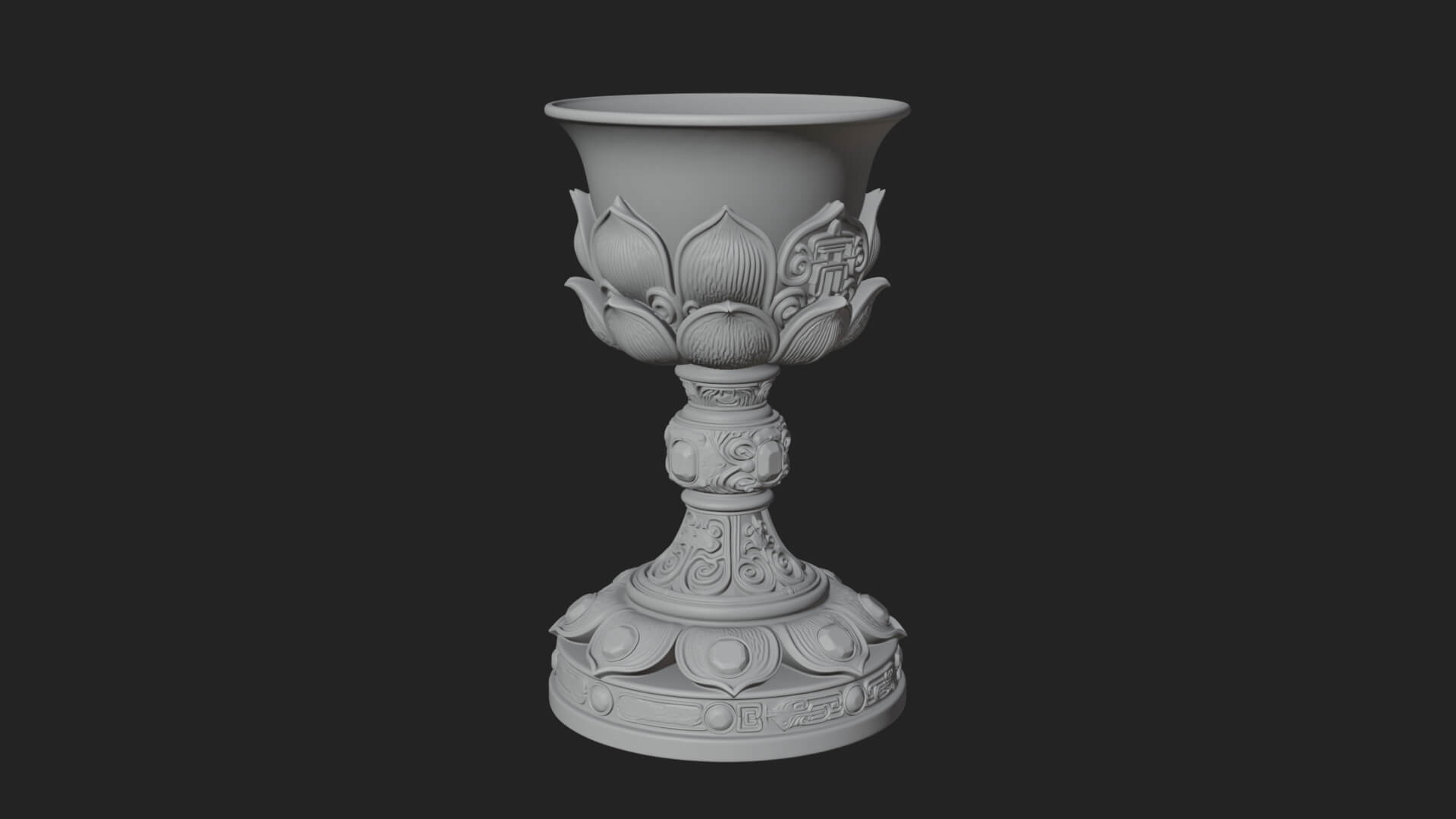 Gem Set Altar Chalice Model Design 3 3D Print Model 3D Model
