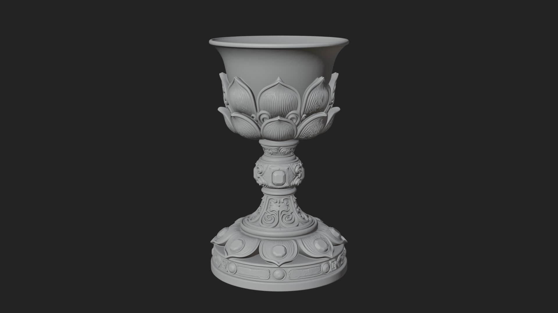 Gem Set Altar Chalice Model Design 3 3D Print Model 3D Model