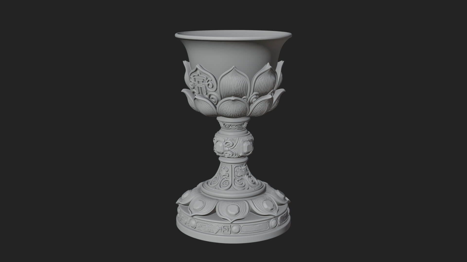 Gem Set Altar Chalice Model Design 3 3D Print Model 3D Model