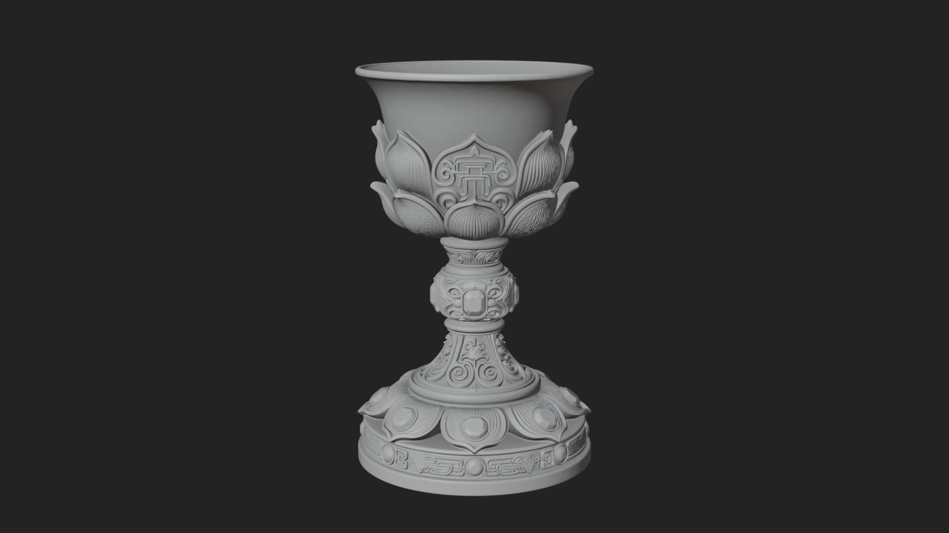 Gem Set Altar Chalice Model Design 3 3D Print Model 3D Model
