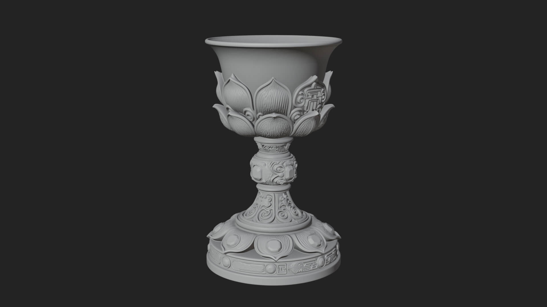 Gem Set Altar Chalice Model Design 3 3D Print Model 3D Model