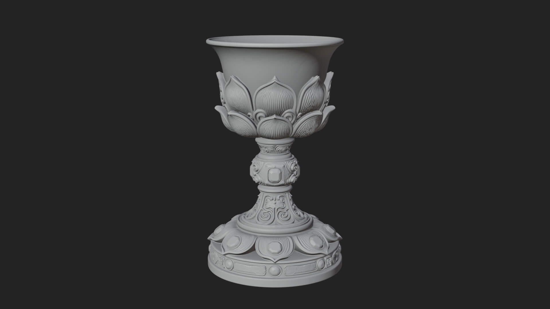 Gem Set Altar Chalice Model Design 3 3D Print Model 3D Model