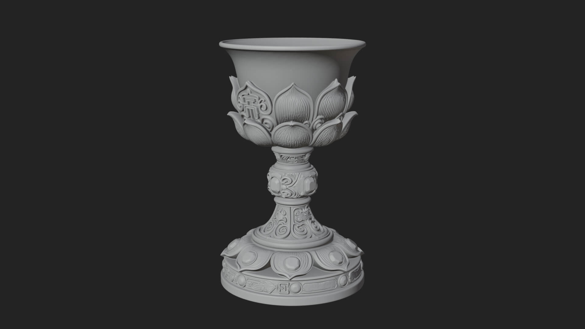 Gem Set Altar Chalice Model Design 3 3D Print Model 3D Model