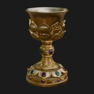 Gem Set Altar Chalice Model Design 3 3D Print Model