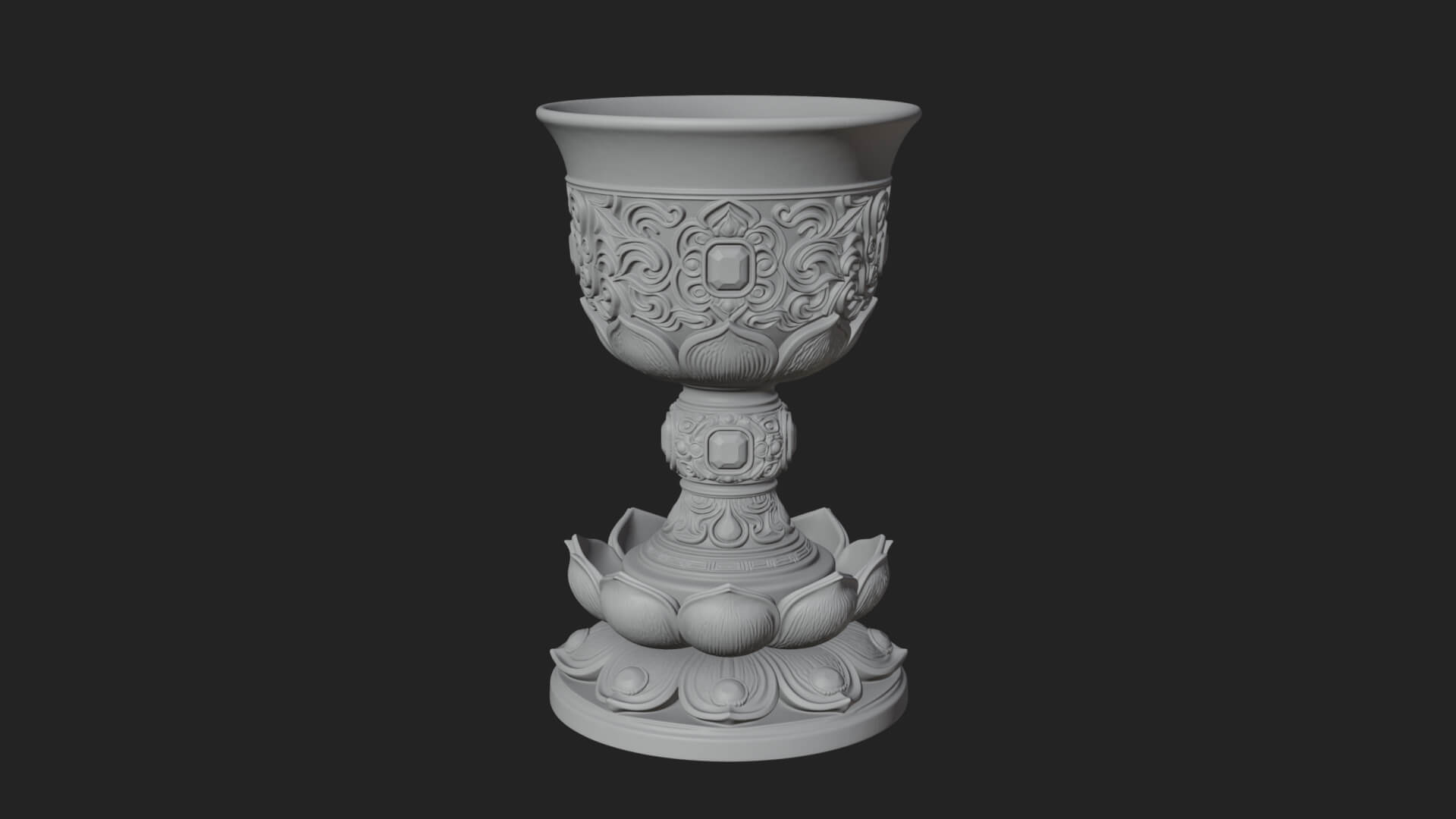 Gem Set Altar Chalice Model Design 4 3D Print Model 3D Model