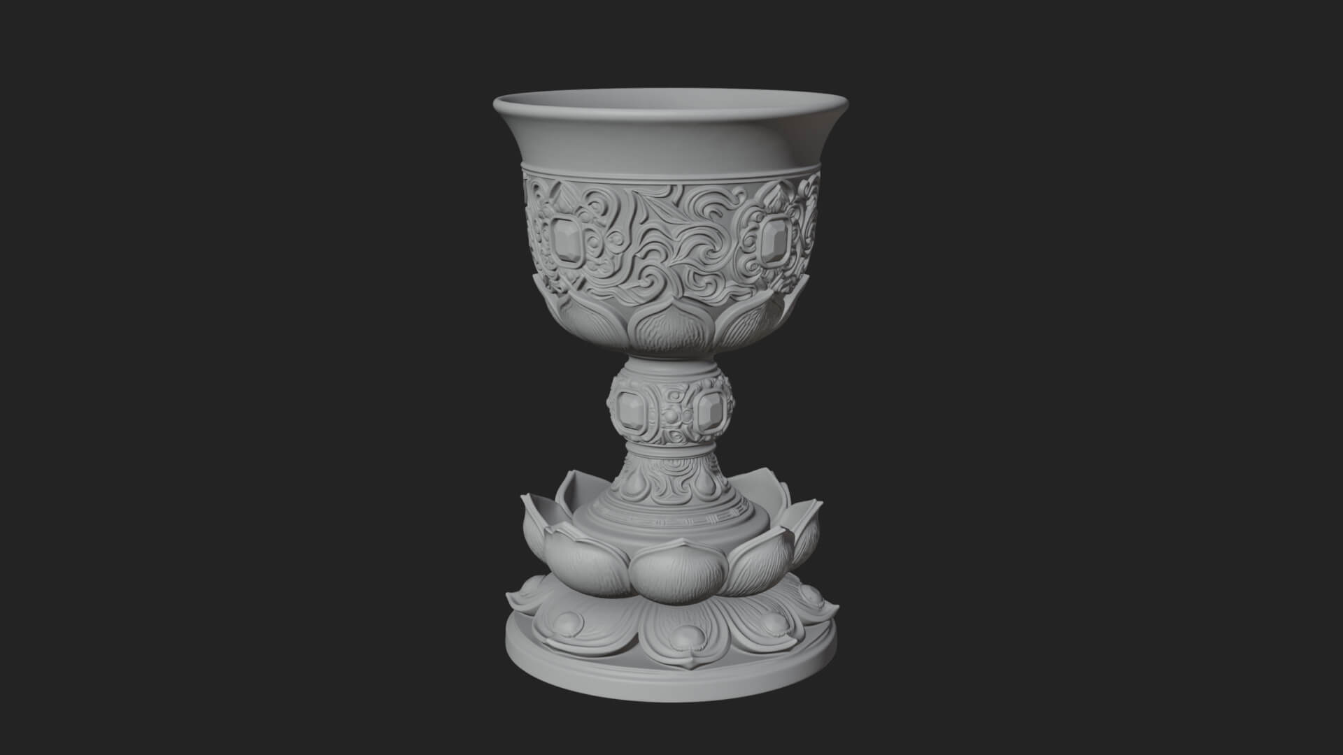 Gem Set Altar Chalice Model Design 4 3D Print Model 3D Model