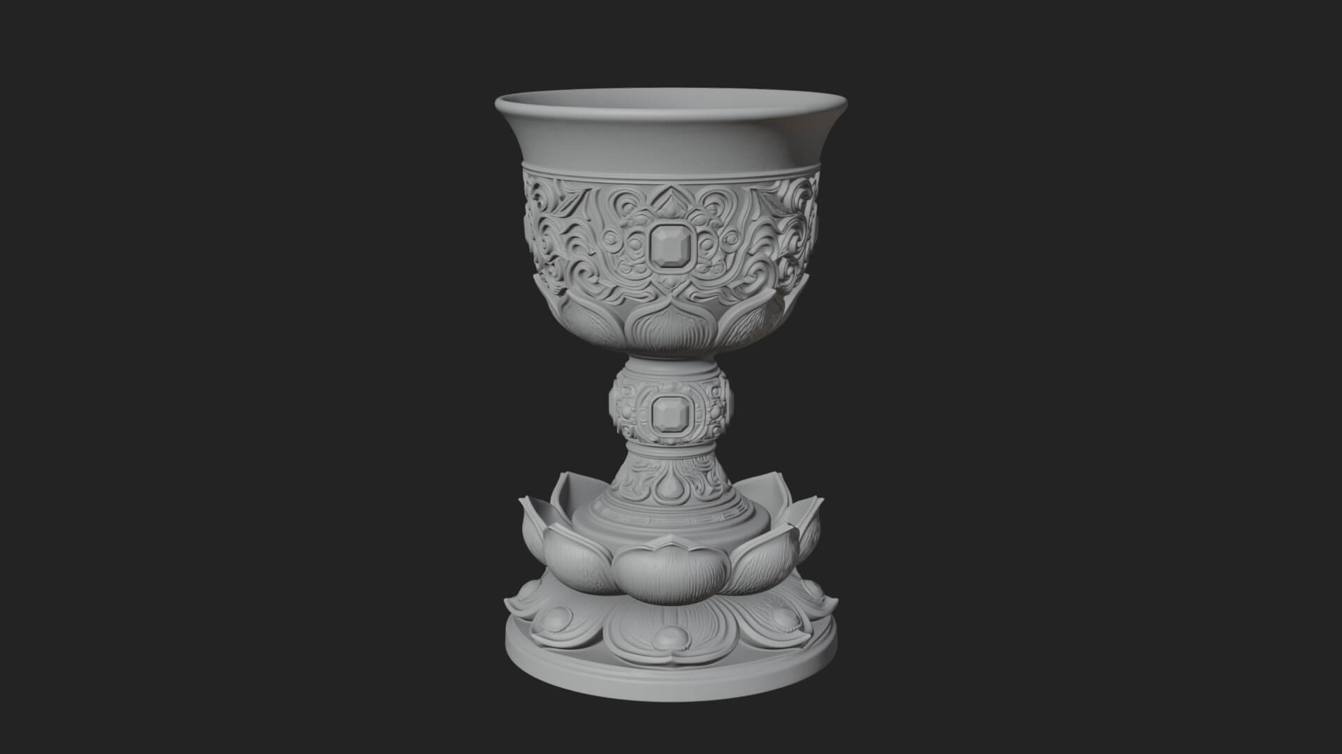 Gem Set Altar Chalice Model Design 4 3D Print Model 3D Model
