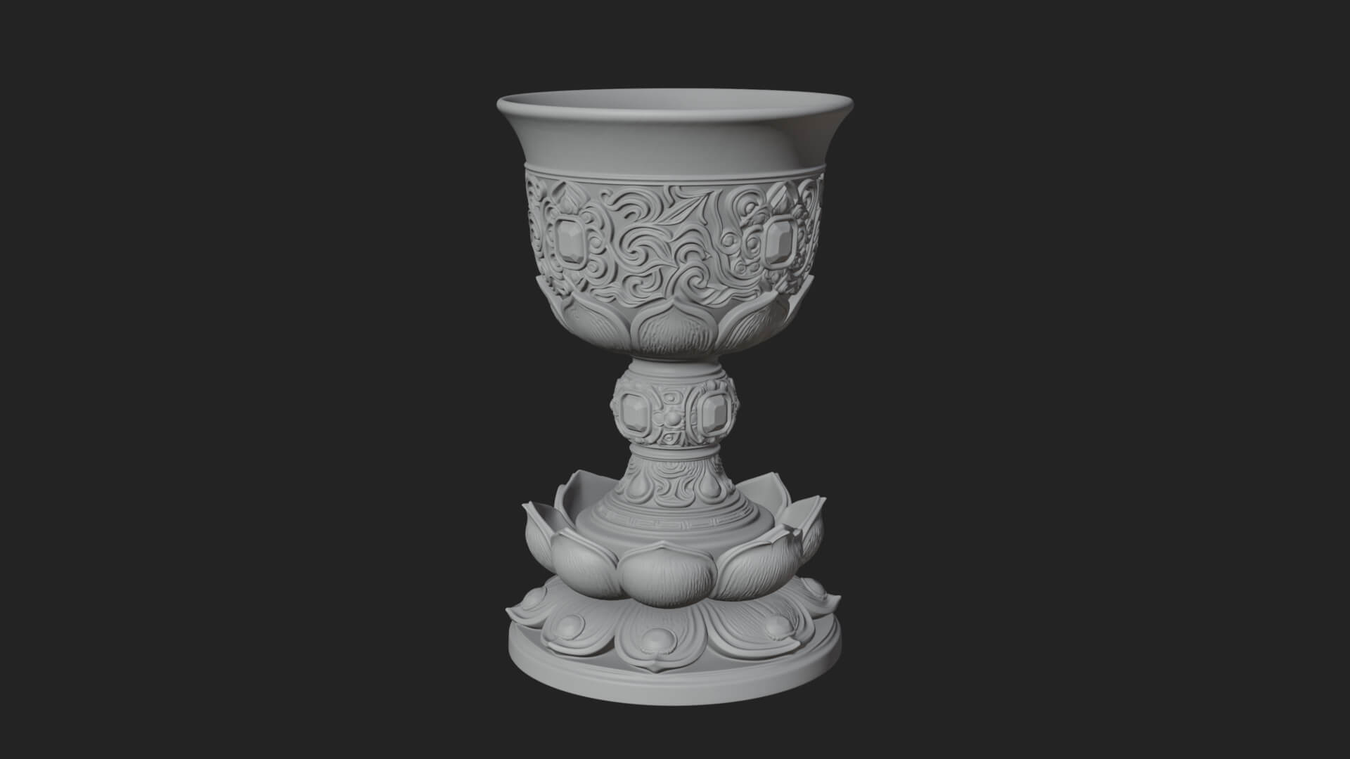 Gem Set Altar Chalice Model Design 4 3D Print Model 3D Model