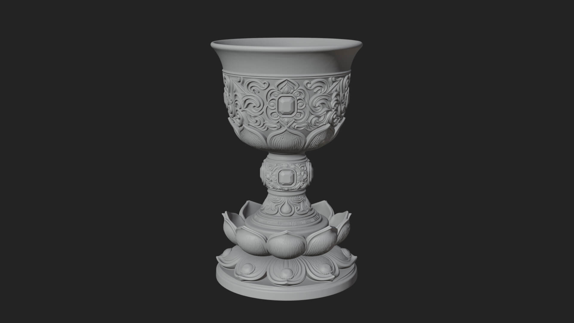 Gem Set Altar Chalice Model Design 4 3D Print Model 3D Model