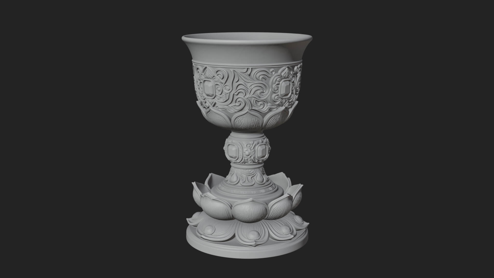 Gem Set Altar Chalice Model Design 4 3D Print Model 3D Model