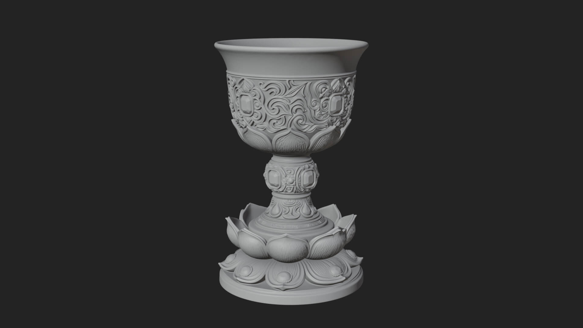 Gem Set Altar Chalice Model Design 4 3D Print Model 3D Model