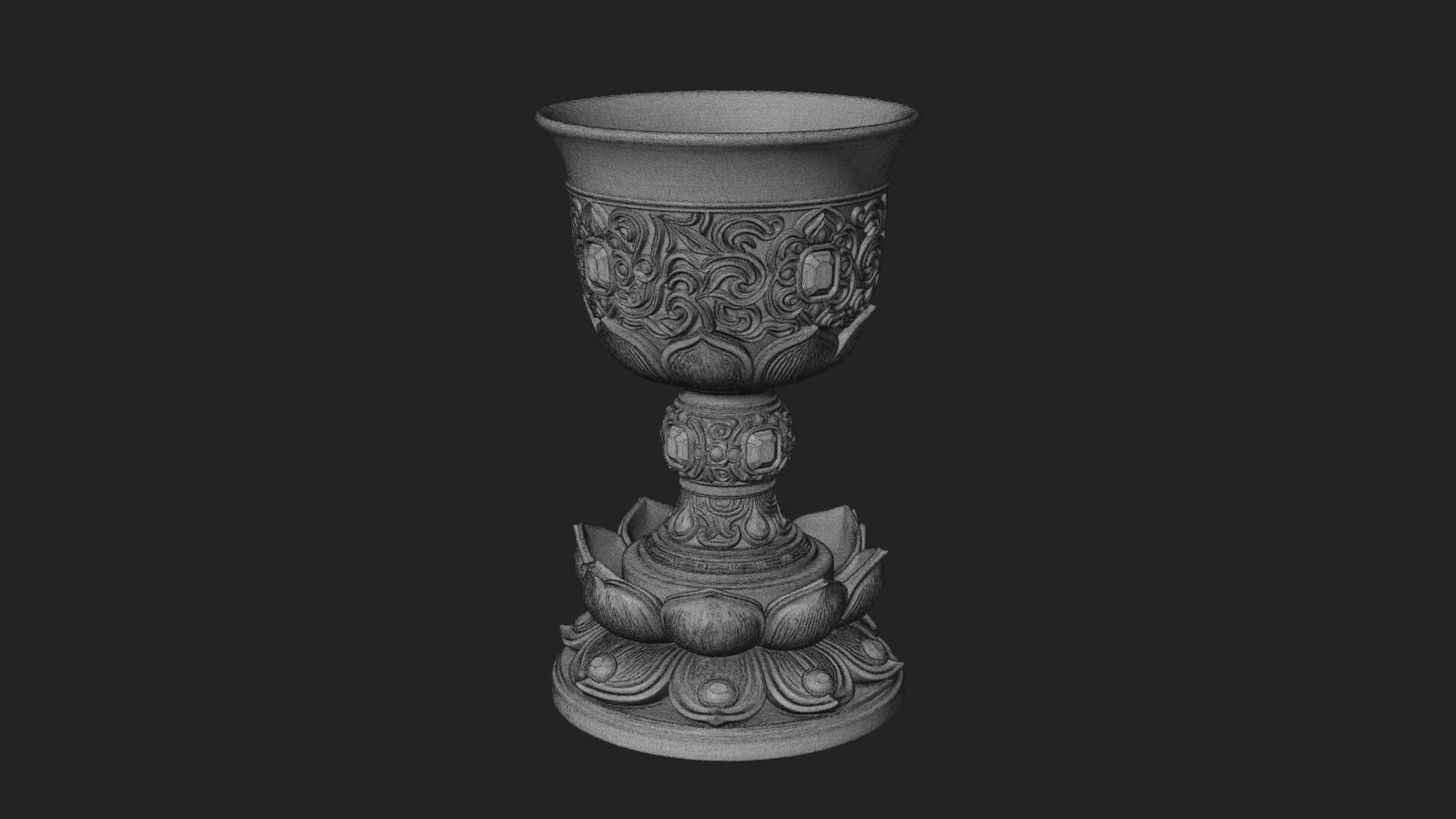 Gem Set Altar Chalice Model Design 4 3D Print Model 3D Model