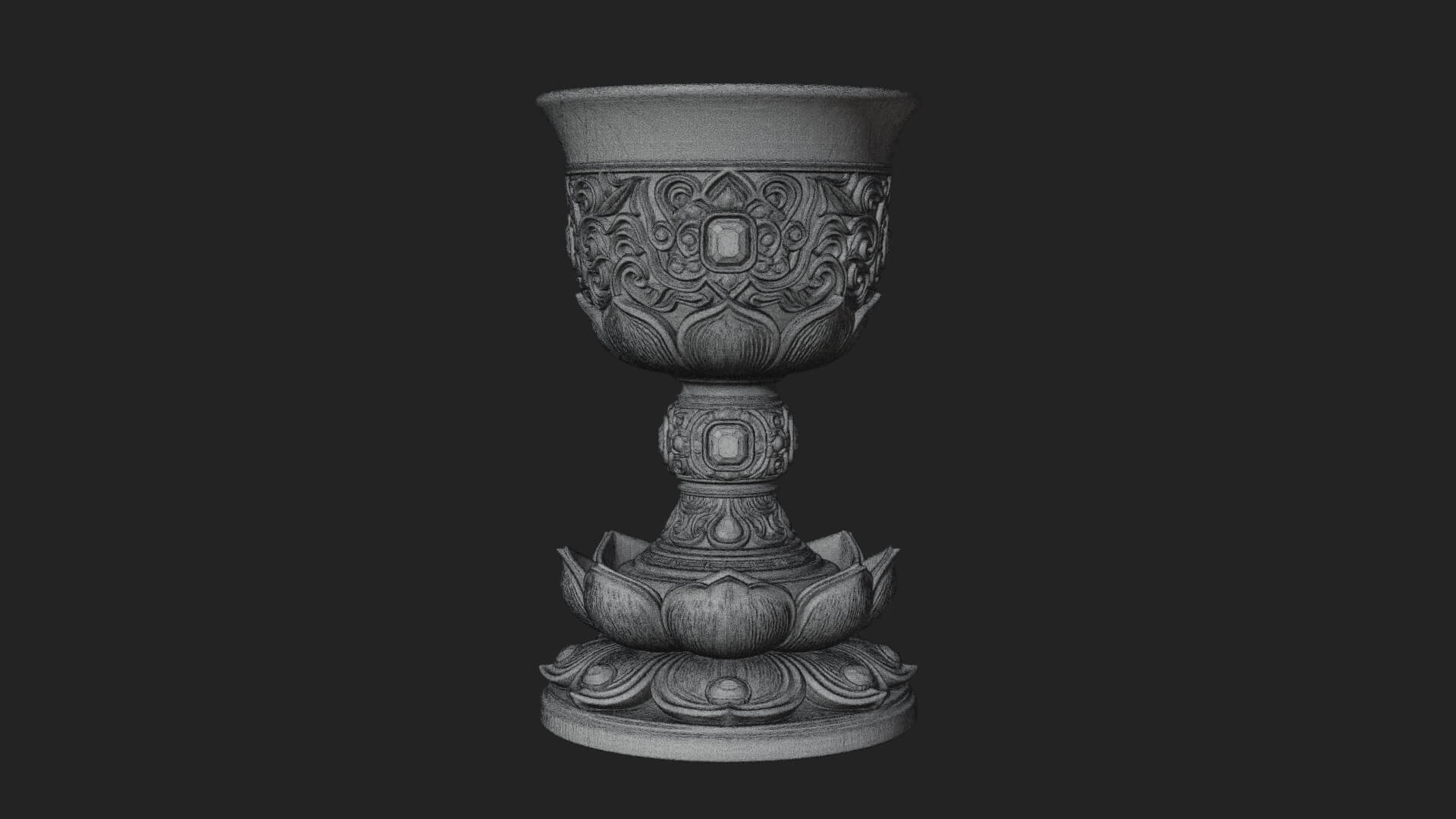 Gem Set Altar Chalice Model Design 4 3D Print Model 3D Model