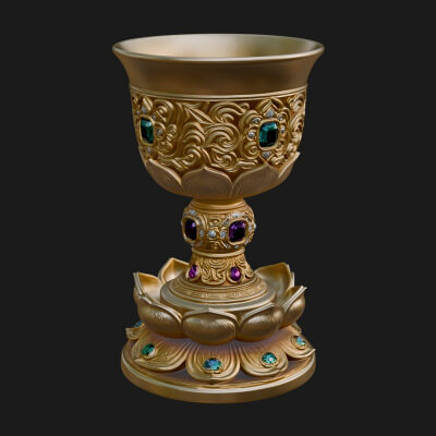 Gem Set Altar Chalice Model Design 4 3D Print Model